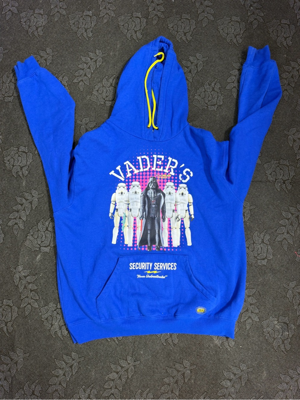 Star Wars Disney Darth Vader security Blue Hoodie with Yellow Drawstrings